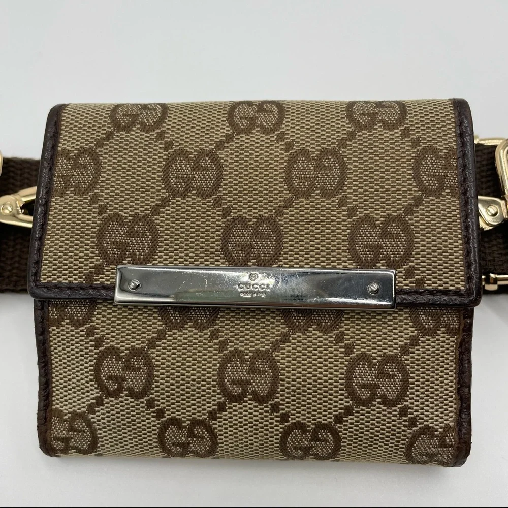 Gucci Brown Monogram Crossbody Belt Bag